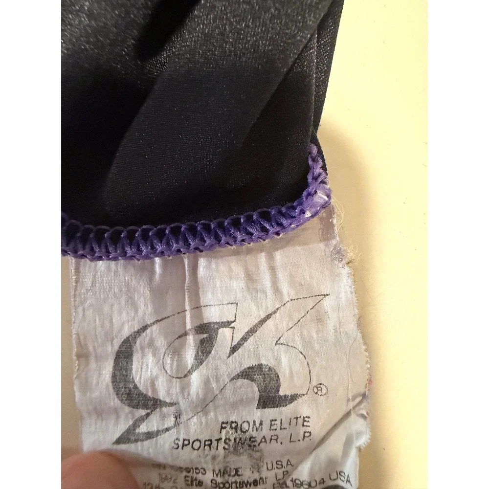 Adidas GK Elite Gymnastics Leotard Kids Black Purple Metallic Shimmer Strappy